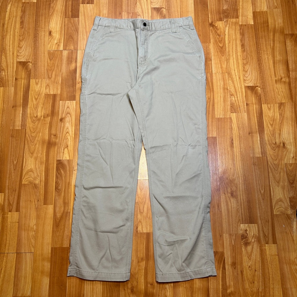 Carhartt Rugged Work Mens Relaxed Fit Khaki Pants 36x32 Tan